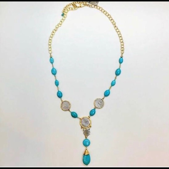 CHICOS TURQUOISE COIN NECKLACE - Picture 3 of 8